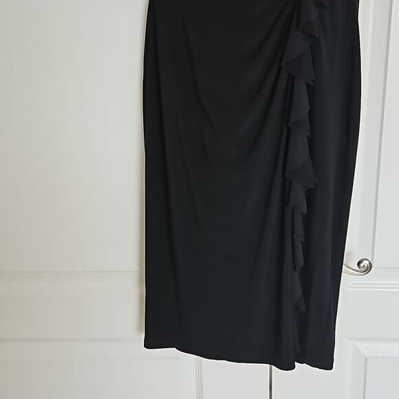 Ralph Lauren Women's Ruffled Midi Dress Black 4 - Picture 4 of 16